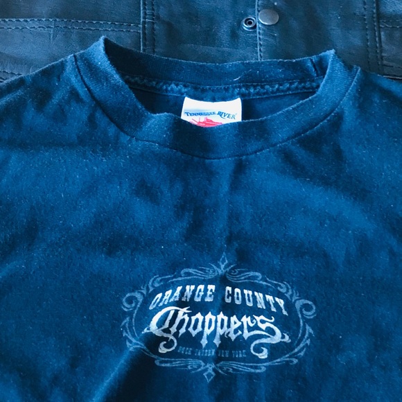 HOT LEATHERS Motorcycle Vest Men's L Leather Black Biker Snap VTG And a Tshirt M - Picture 12 of 16